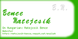 bence matejcsik business card